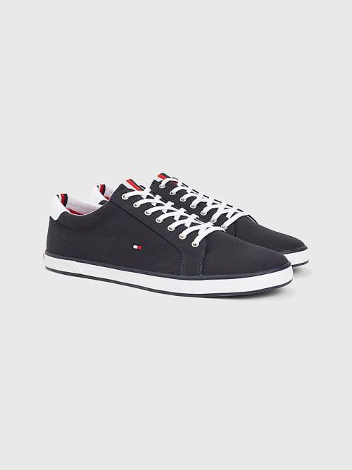 Tommy Hilfiger Canvas Kanten Up Sneakers Heren Blauw | TH530LKX