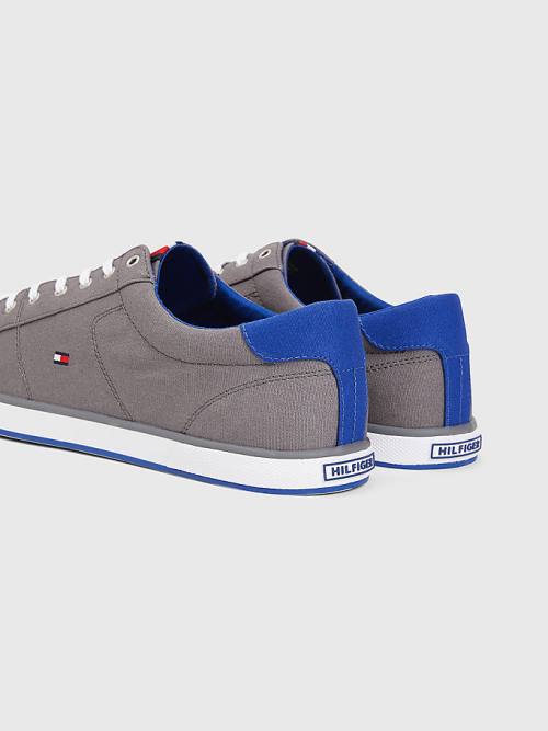 Tommy Hilfiger Canvas Kanten Up Sneakers Heren Grijs | TH873AYQ