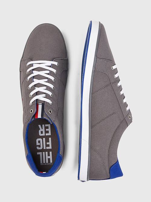 Tommy Hilfiger Canvas Kanten Up Sneakers Heren Grijs | TH873AYQ