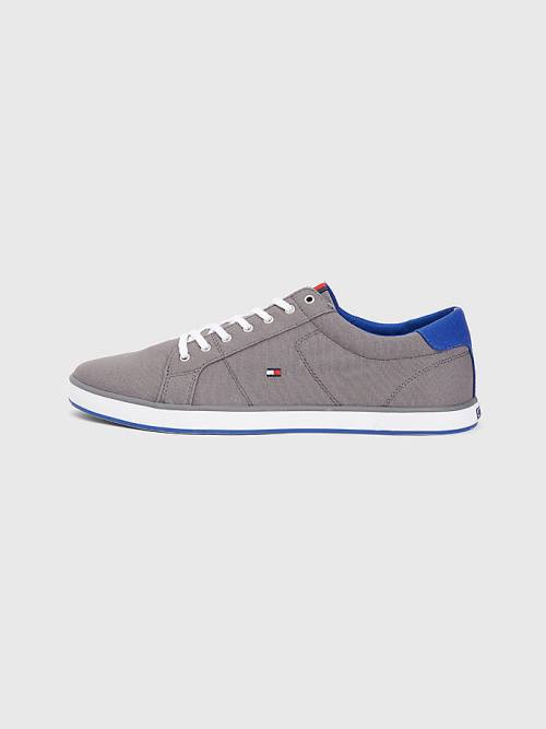 Tommy Hilfiger Canvas Kanten Up Sneakers Heren Grijs | TH873AYQ