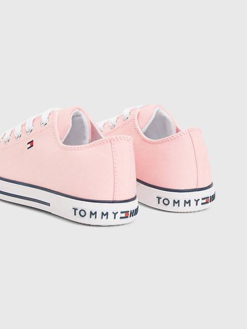 Tommy Hilfiger Canvas Low-Top Flag Sneakers Meisjes Roze | TH529GPA