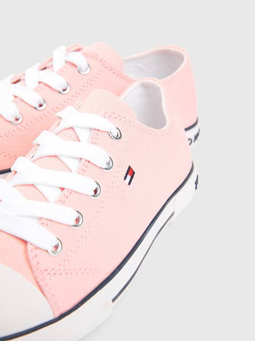 Tommy Hilfiger Canvas Low-Top Flag Sneakers Meisjes Roze | TH529GPA