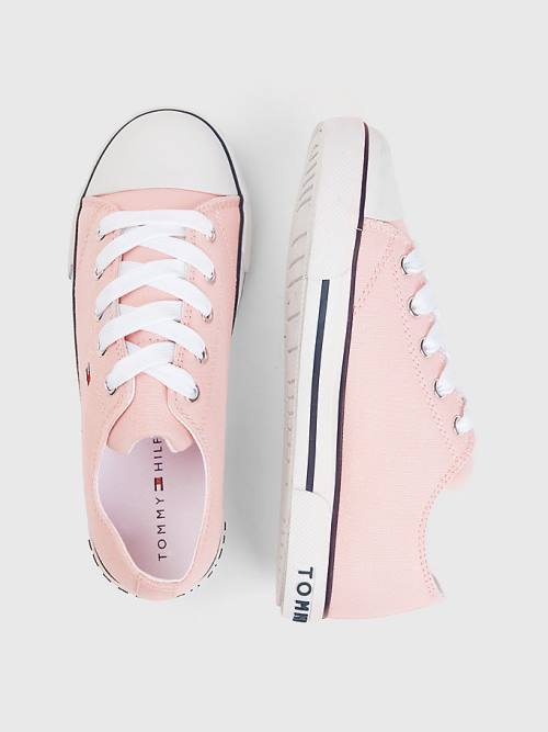 Tommy Hilfiger Canvas Low-Top Flag Sneakers Meisjes Roze | TH529GPA