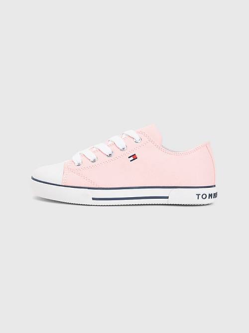 Tommy Hilfiger Canvas Low-Top Flag Sneakers Meisjes Roze | TH529GPA