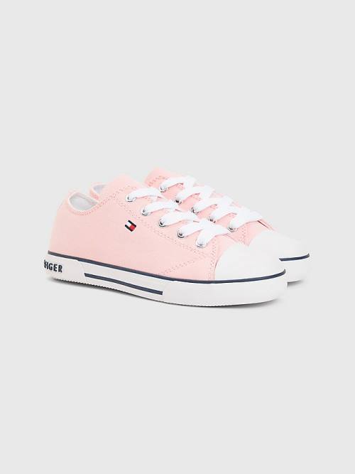 Tommy Hilfiger Canvas Low-Top Flag Sneakers Meisjes Roze | TH529GPA