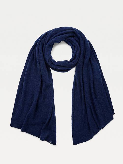 Tommy Hilfiger Cashmere Blend Sjaals Dames Blauw | TH235ZDO