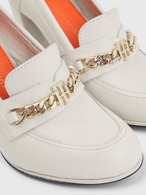 Tommy Hilfiger Chain High Loafers Hakken Dames Beige | TH639JXW