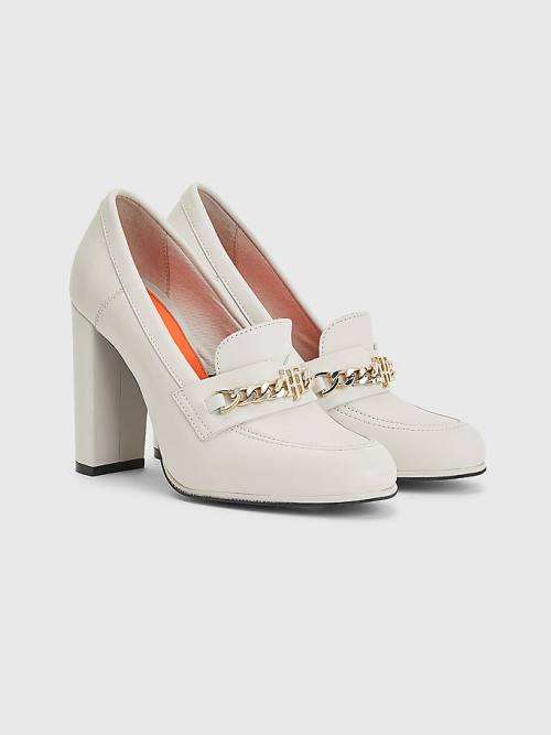 Tommy Hilfiger Chain High Loafers Hakken Dames Beige | TH639JXW