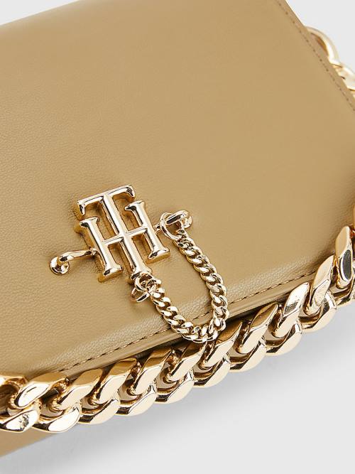 Tommy Hilfiger Chain Mini Crossover Tassen Dames Bruin | TH639PTF