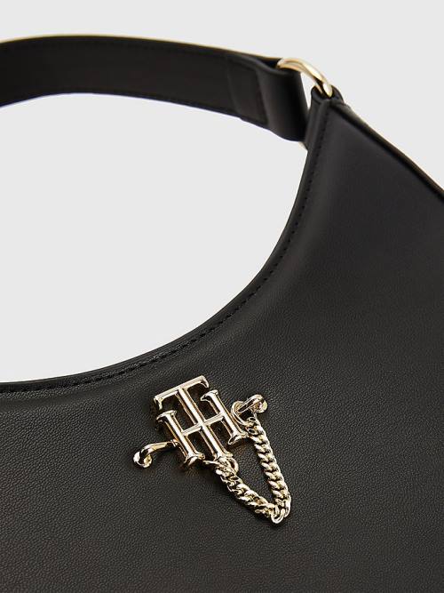 Tommy Hilfiger Chain Shoulder Tassen Dames Zwart | TH213YBE