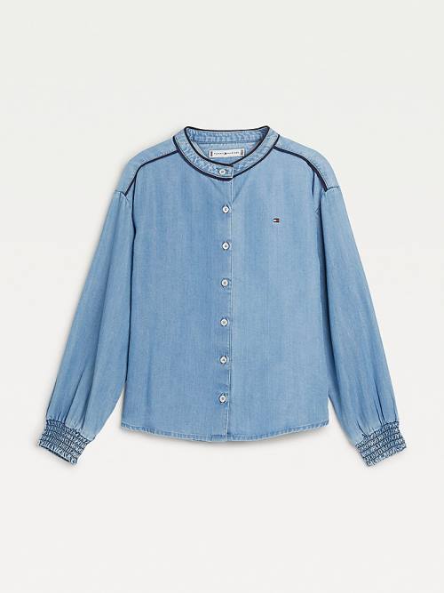 Tommy Hilfiger Chambray Piping Shirt T-shirts Meisjes Denim | TH470PLV