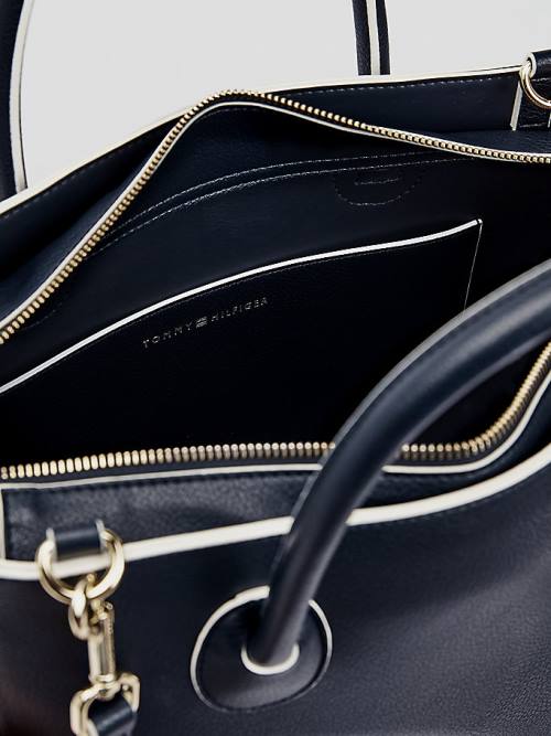 Tommy Hilfiger Charming Tommy Satchel Tassen Dames Blauw | TH435EZU