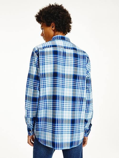 Tommy Hilfiger Check Katoenen Flannel Regular Fit Overhemd Heren Blauw | TH763LOD