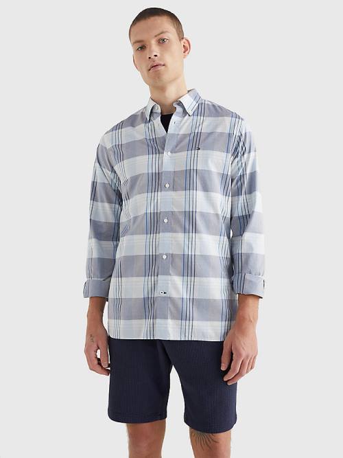 Tommy Hilfiger Check Regular Fit Overhemd Heren Blauw | TH482HEW