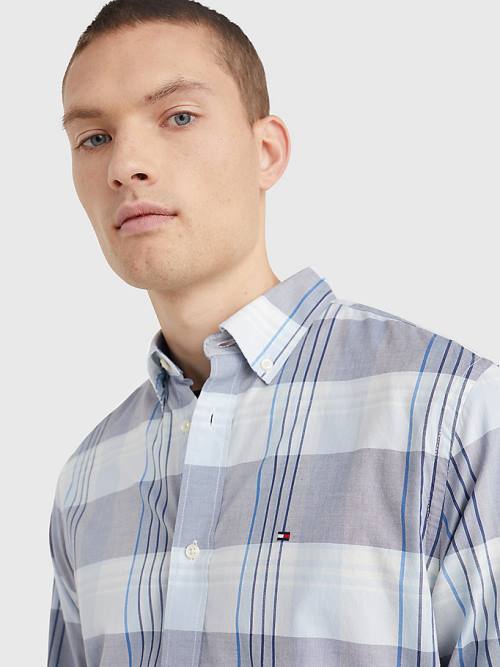 Tommy Hilfiger Check Regular Fit Overhemd Heren Blauw | TH482HEW