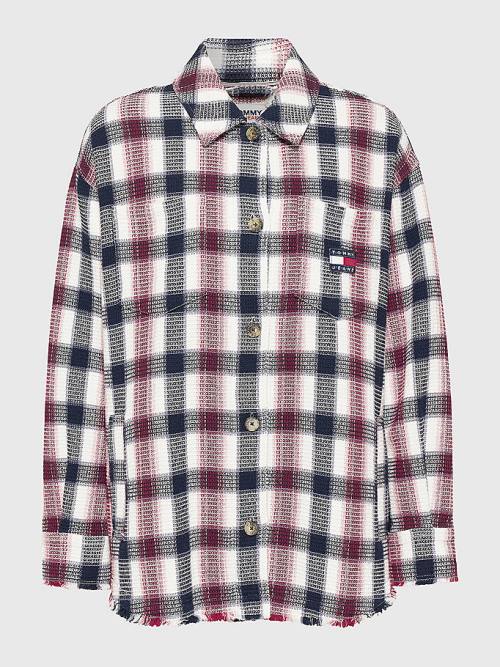 Tommy Hilfiger Check Waffle Pocket Overshirt Overhemd Dames Rood | TH267RTE