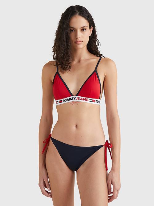 Tommy Hilfiger Cheeky Side Tie Bikini Bottoms Zwemkleding Dames Blauw | TH153GNT