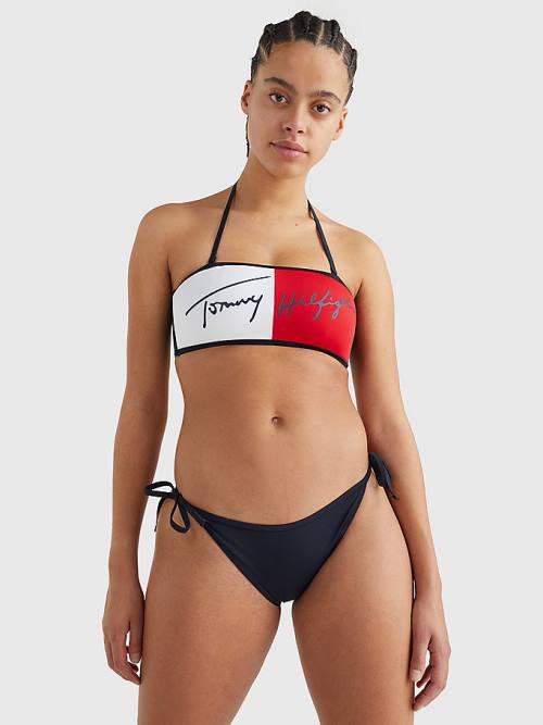 Tommy Hilfiger Cheeky Side Tie Bikini Bottoms Zwemkleding Dames Blauw | TH390AKP