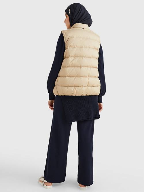 Tommy Hilfiger Chic Down-Filled Vest Jassen Dames Beige | TH387FXH