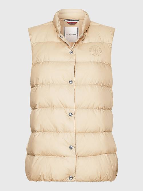 Tommy Hilfiger Chic Down-Filled Vest Jassen Dames Beige | TH387FXH