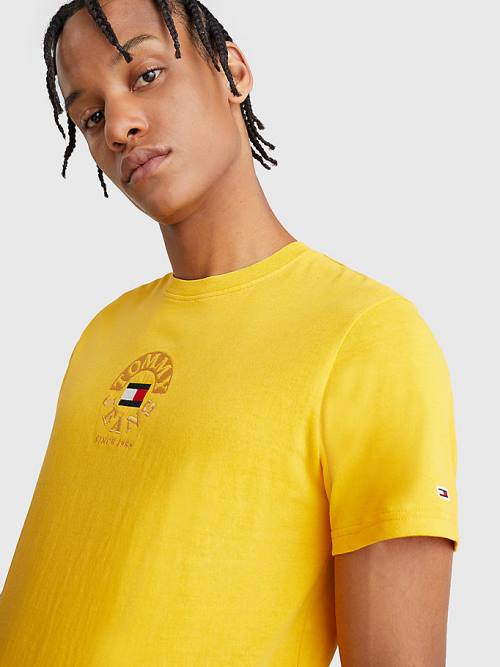 Tommy Hilfiger Circle Logo T-shirts Heren Geel | TH079SKR