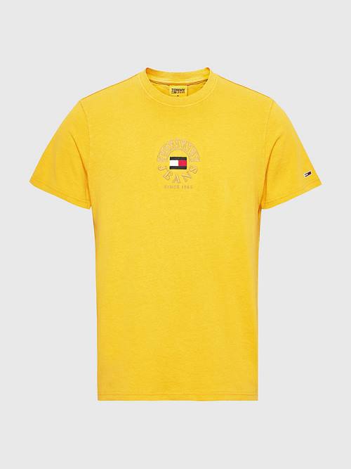 Tommy Hilfiger Circle Logo T-shirts Heren Geel | TH079SKR