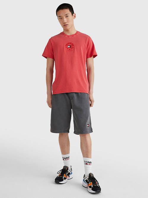 Tommy Hilfiger Circle Logo T-shirts Heren Rood | TH147NUI