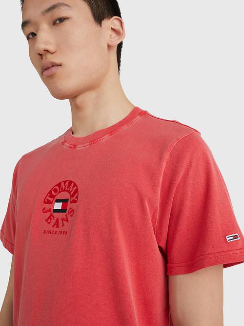 Tommy Hilfiger Circle Logo T-shirts Heren Rood | TH147NUI