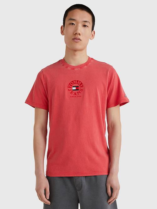 Tommy Hilfiger Circle Logo T-shirts Heren Rood | TH147NUI