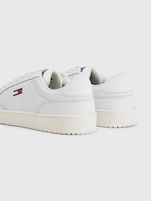 Tommy Hilfiger City Leren Cupsole Sneakers Heren Wit | TH780KXA