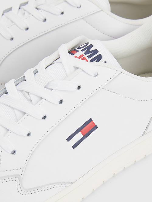 Tommy Hilfiger City Leren Cupsole Sneakers Heren Wit | TH780KXA