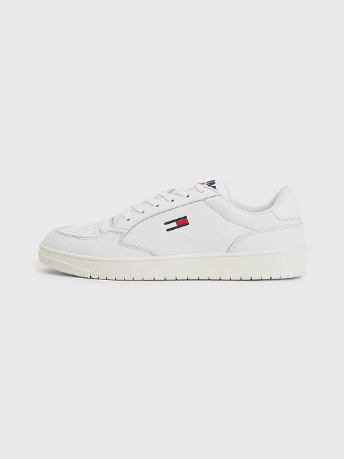 Tommy Hilfiger City Leren Cupsole Sneakers Heren Wit | TH780KXA