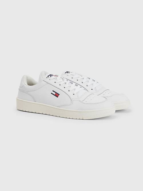 Tommy Hilfiger City Leren Cupsole Sneakers Heren Wit | TH780KXA