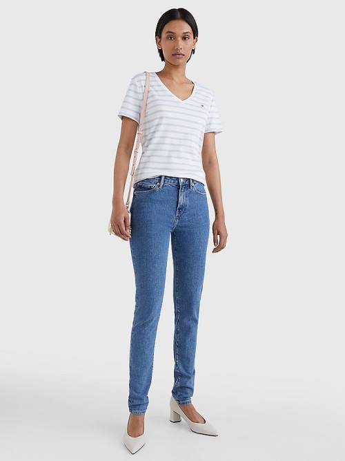 Tommy Hilfiger Classics High Rise Straight Faded Jeans Dames Denim | TH248ZBT