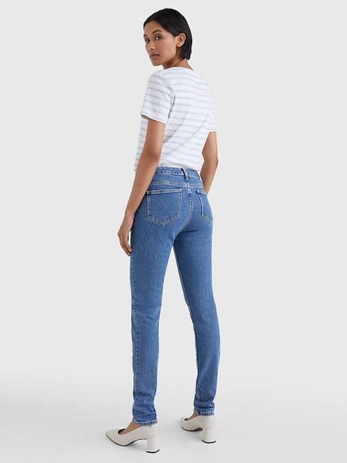 Tommy Hilfiger Classics High Rise Straight Faded Jeans Dames Denim | TH248ZBT