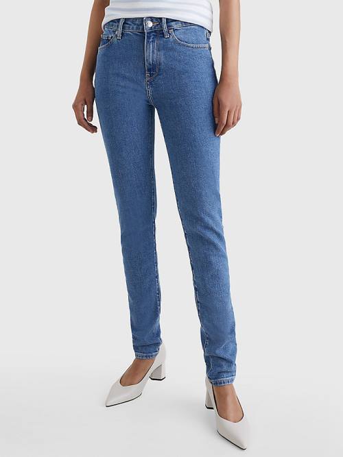 Tommy Hilfiger Classics High Rise Straight Faded Jeans Dames Denim | TH248ZBT