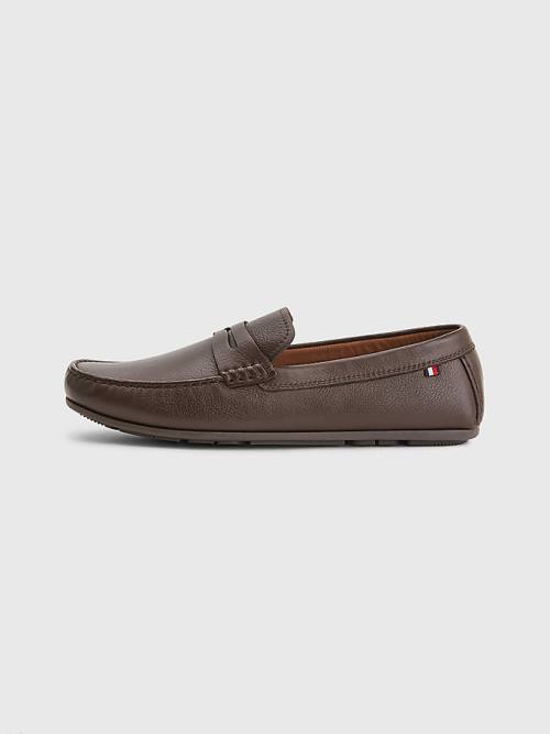 Tommy Hilfiger Classics Leren Driving Formele Schoenen Heren Bruin | TH284BWZ