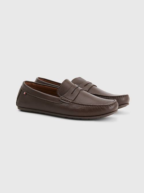 Tommy Hilfiger Classics Leren Driving Formele Schoenen Heren Bruin | TH284BWZ