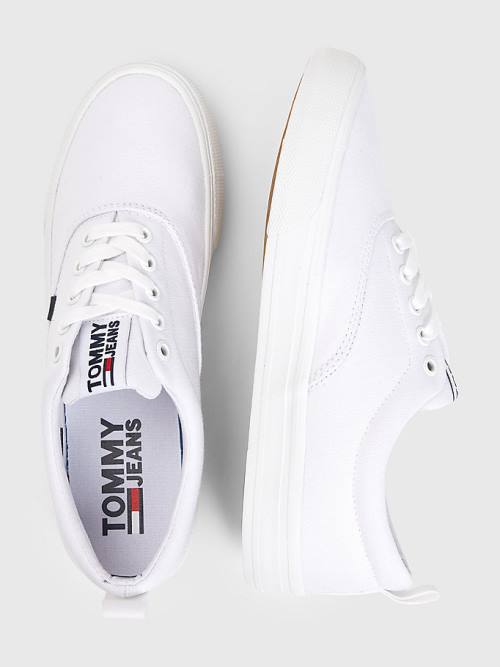 Tommy Hilfiger Classics Low-Top Katoenen Sneakers Dames Wit | TH014FJR