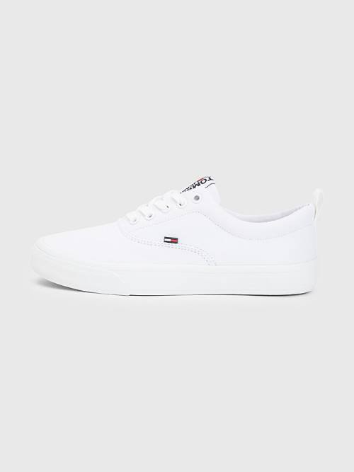 Tommy Hilfiger Classics Low-Top Katoenen Sneakers Dames Wit | TH014FJR