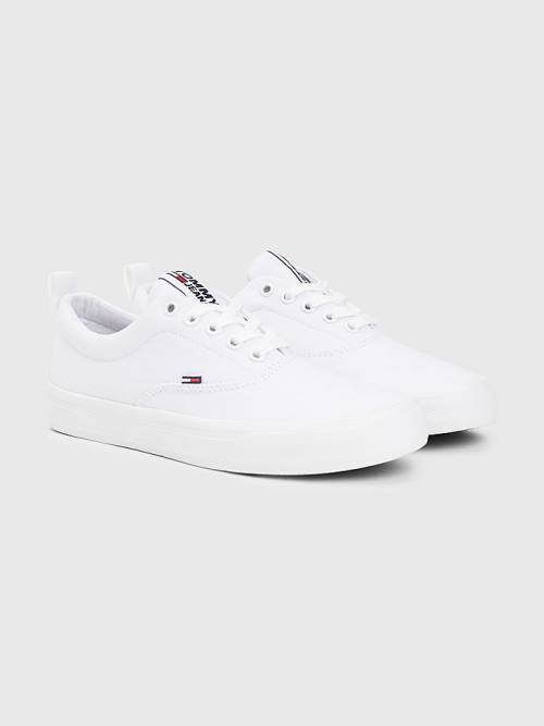 Tommy Hilfiger Classics Low-Top Katoenen Sneakers Dames Wit | TH014FJR