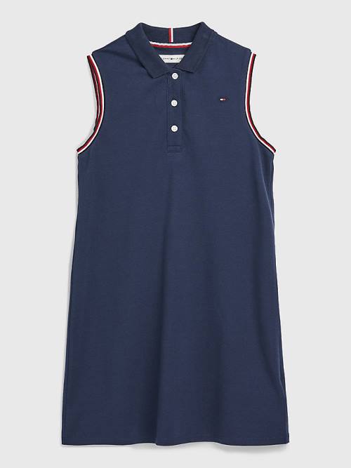 Tommy Hilfiger Classics Mouwloos Polo Jurken Meisjes Blauw | TH823ZVX