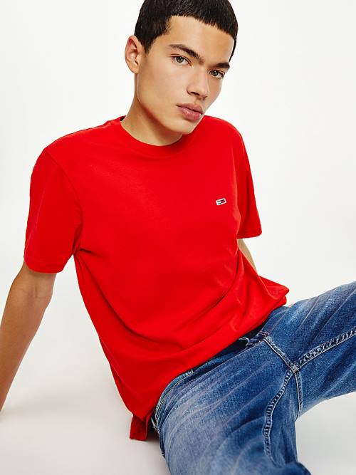 Tommy Hilfiger Classics Organic Katoenen T-shirts Heren Rood | TH376KQJ