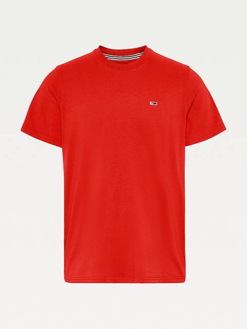 Tommy Hilfiger Classics Organic Katoenen T-shirts Heren Rood | TH376KQJ