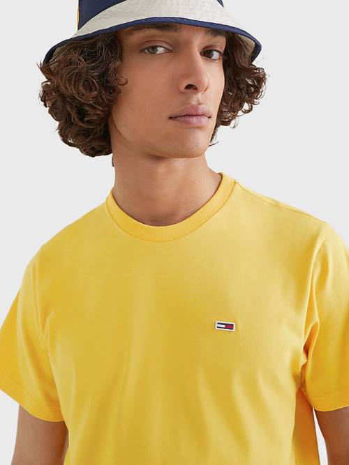 Tommy Hilfiger Classics Organic Katoenen T-shirts Heren Geel | TH423NXT