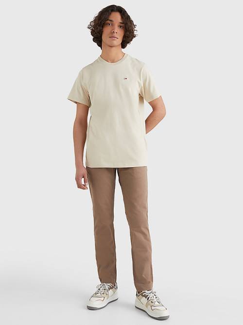 Tommy Hilfiger Classics Organic Katoenen T-shirts Heren Beige | TH502LER