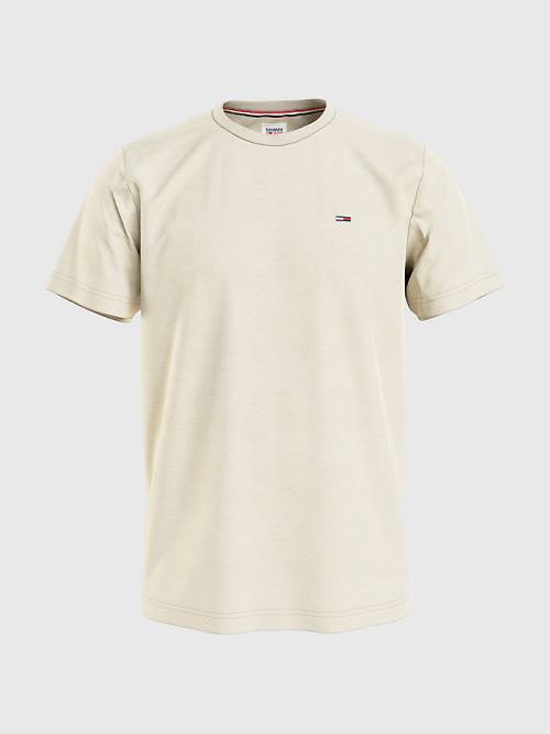 Tommy Hilfiger Classics Organic Katoenen T-shirts Heren Beige | TH502LER