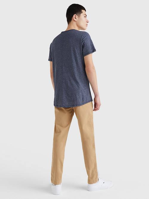 Tommy Hilfiger Classics Slim Fit T-shirts Heren Blauw | TH740GQP