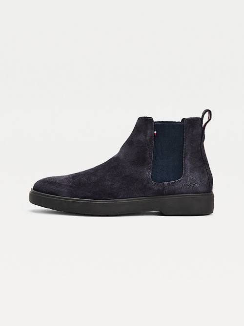 Tommy Hilfiger Classics Suede Chelsea Laarzen Heren Blauw | TH183RXY