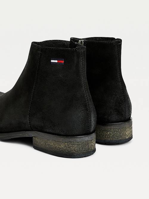 Tommy Hilfiger Classics Suede Chelsea Laarzen Heren Zwart | TH425XBK